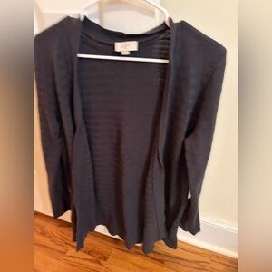 LOFT Women's Dark Gray Open-Front Cardigan